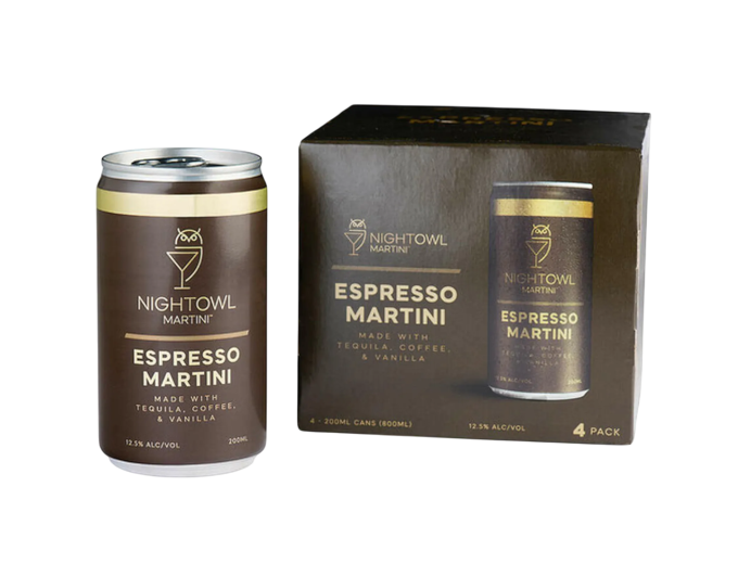 Nightowl Espresso Martini Tequila 200ml 4-Pack Can