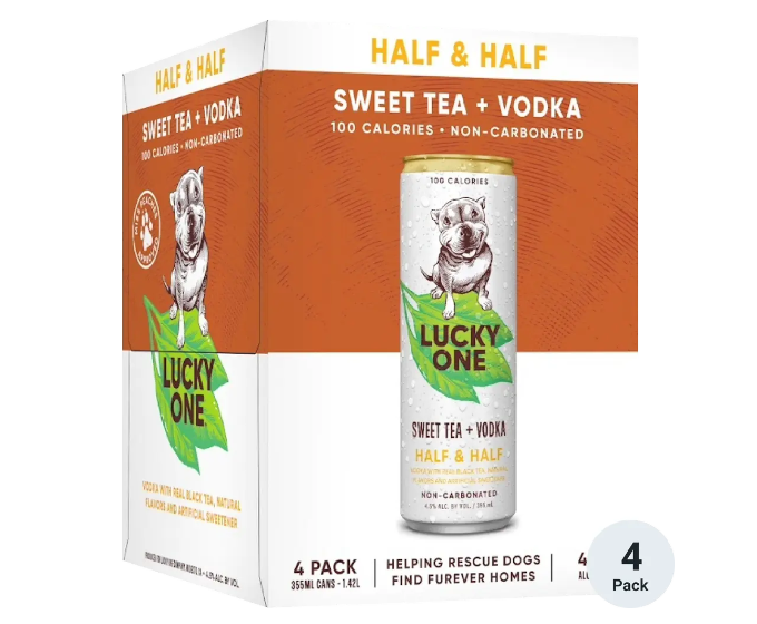 Lucky One Half & Half Sweet Tea Vodka 12oz 4-Pack Can