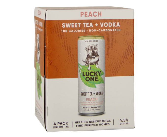 Lucky One Peach Sweet Tea Vodka 12oz 4-Pack Can