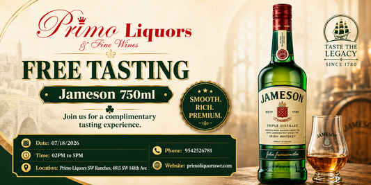 Free Jameson Irish Whiskey Tasting at Primo Liquors SW Ranches