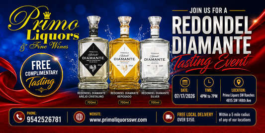 Redondel Diamante Tequila Free Tasting Event at Primo Liquors SW Ranches – July 17, 2026