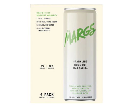 Sip Margs Sparkling Coconut Margarita 12oz 4-Pack Can