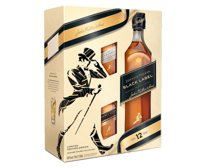 Johnnie Walker Black Label 12 Years Gift Set 750ml (With 2-50ml)