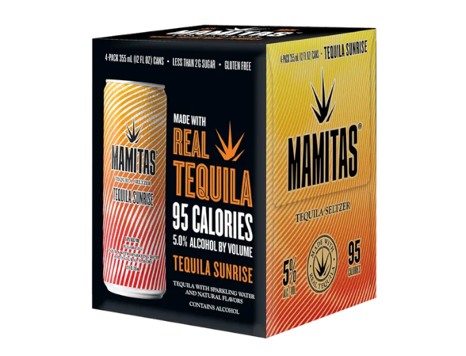 Mamitas Tequila Sunrise Seltzer 12oz 4-Pack Can