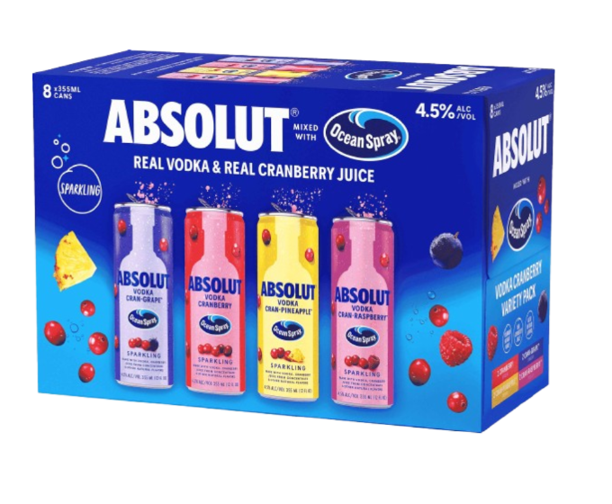 Absolut Ocean Spray Vodka Refreshers Variety 355ml 8-Pack Can