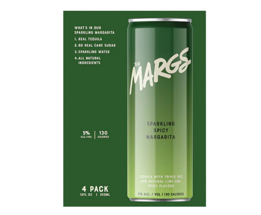 Sip Margs Sparkling Spicy Margarita 12oz 4-Pack Can