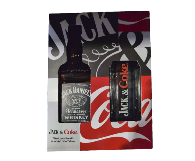 Jack Daniels Black  Gift Set 750ml ( With Coke Glass)