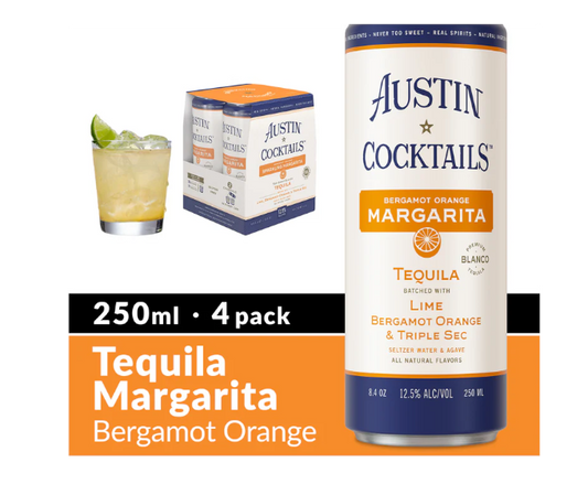 Austin Sparkling Bergamot Orange Margarita 8.4oz 4-Pack Can