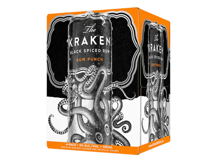 Kraken Black Spiced Rum Punch 355ml 4-Pack Can