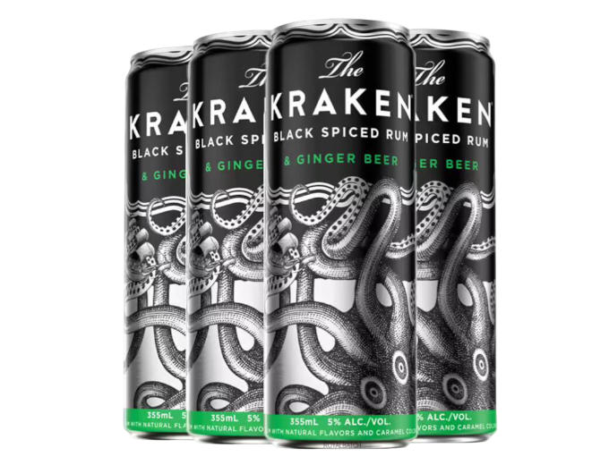 Kraken Black Spiced & Ginger Beer 355ml 4-Pack Can