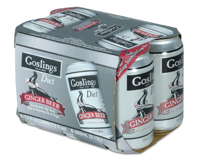 Goslings Diet Ginger Beer 12oz 6-Pack Can