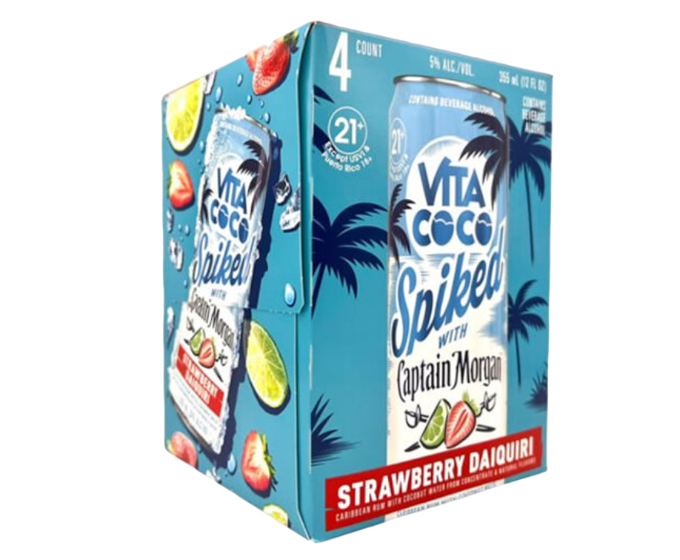 Vita Coco Spiked With Captain Morgan Strawberry Daiquiri 12oz 4-Pack Can