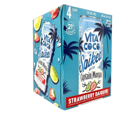 Vita Coco Spiked With Captain Morgan Strawberry Daiquiri 12oz 4-Pack Can