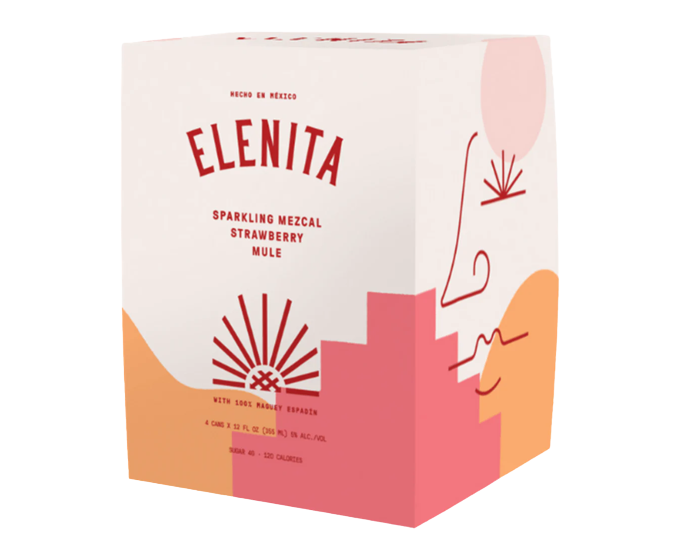 Elenita Strawberry Mule Mezcal 12oz 4-Pack Can