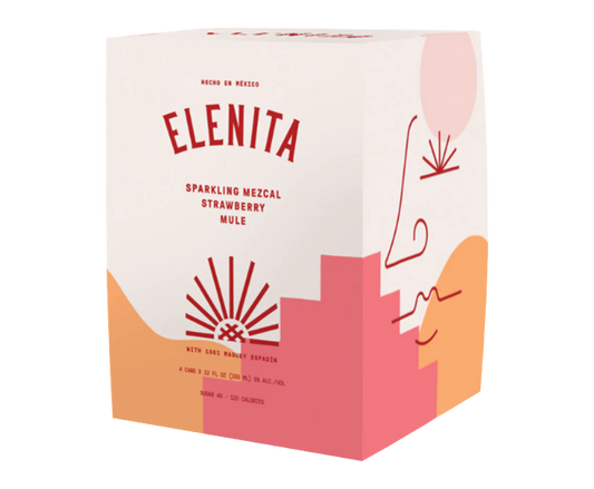 Elenita Strawberry Mule Mezcal 12oz 4-Pack Can