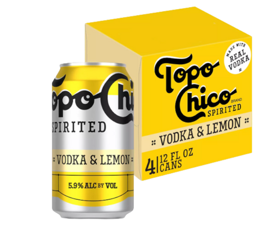 Topo Chico Spirited Vodka & Lemon Chilton 12oz 4-Pack Can