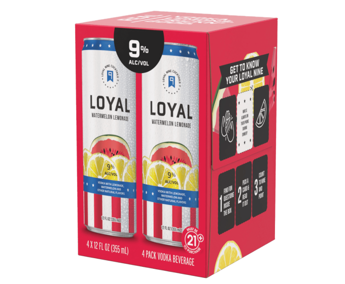 Loyal 9 Watermelon Lemonade 355ml 4-Pack Can