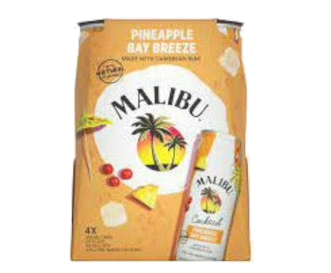 Malibu Pineapple Bay Breeze 12oz 4-Pack Can