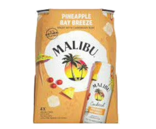 Malibu Pineapple Bay Breeze 12oz 4-Pack Can