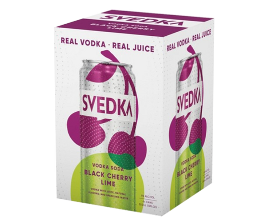 Svedka Black Cherry Lime Vodka Soda 355ml 4-Pack Can