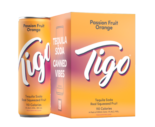 Tigo Passion Fruit Orange Tequila 355ml 4-Pack Can (DNO P4)