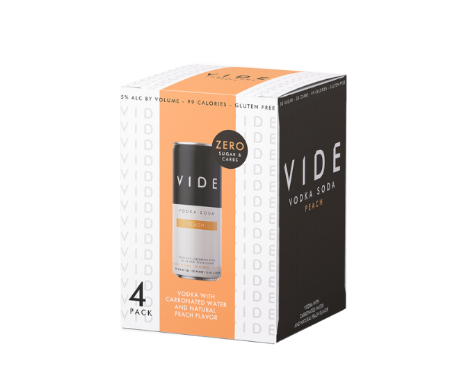 Vide Peach Vodka Soda 12oz 4-Pack Can