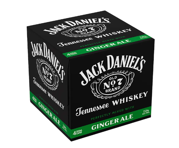 Jack Daniels Tennessee Whiskey & Ginger 12oz 4-Pack Can