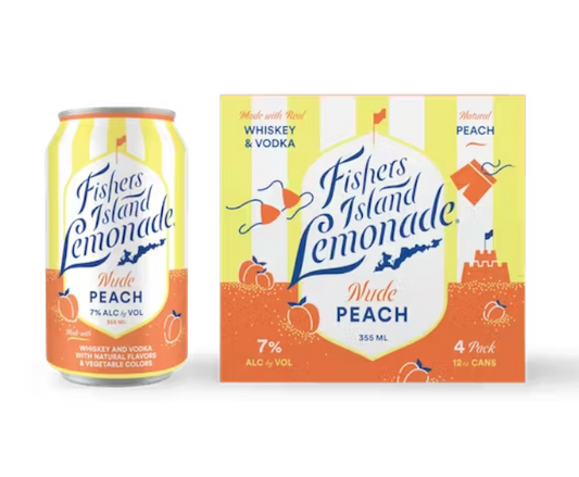 Fishers Island Lemonade Nude Peach 355ml 4-Pack Can