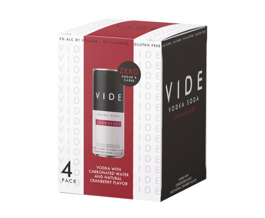 Vide Cranberry Vodka Soda 12oz 4-Pack Can