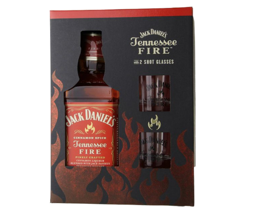 Jack Daniels Fire Gift Set 750ml (With 2 Glass)