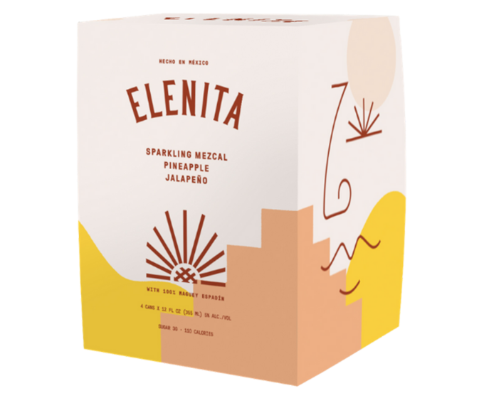 Elenita Pineapple Jalapeno Mezcal 12oz 4-Pack Can