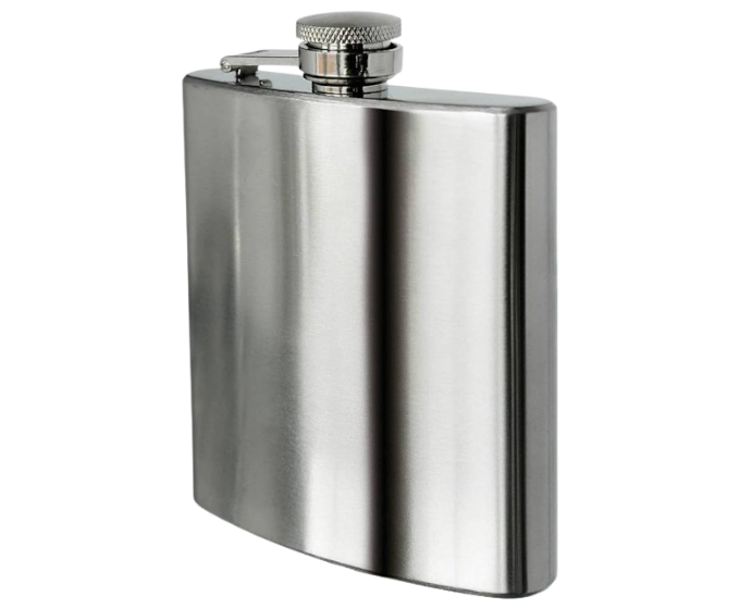 Hip Flask 8oz Silver (No Barcode)