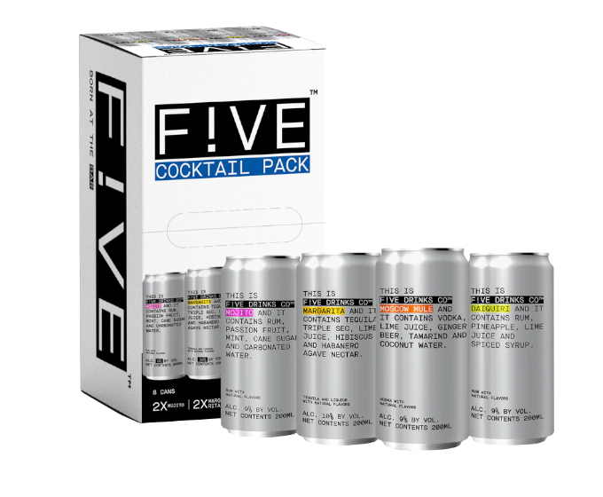 Five Drinks Cocktail Variety 200ml 8-Pack Can