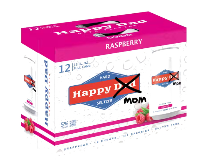 Happy Dad Hard Seltzer Happy Mom Raspberry 12oz 12-Pack